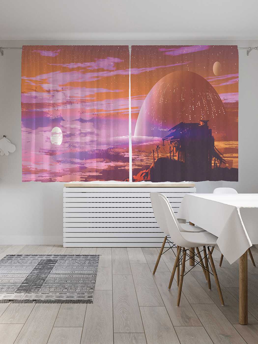 

Классические шторы JoyArty "Приближение Марса", серия Oxford DeLux, 2 полотна 145x180 см, Приближение Марса