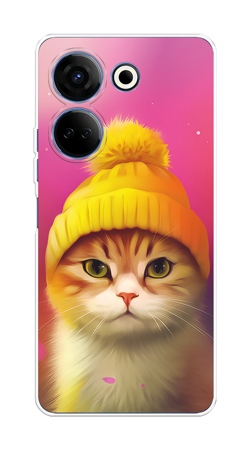 

Чехол на Tecno Camon 20/20 Pro 4G "Котик в шапочке", Розовый;желтый;бежевый, 304150-1