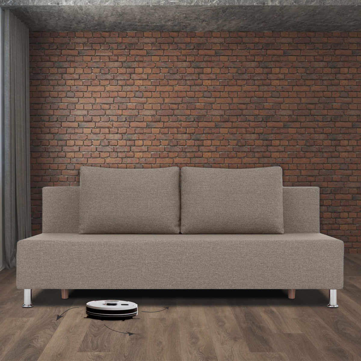 

Диван-кровать Палермо раскладной прямой, рогожка медово-коричневый, Палермо