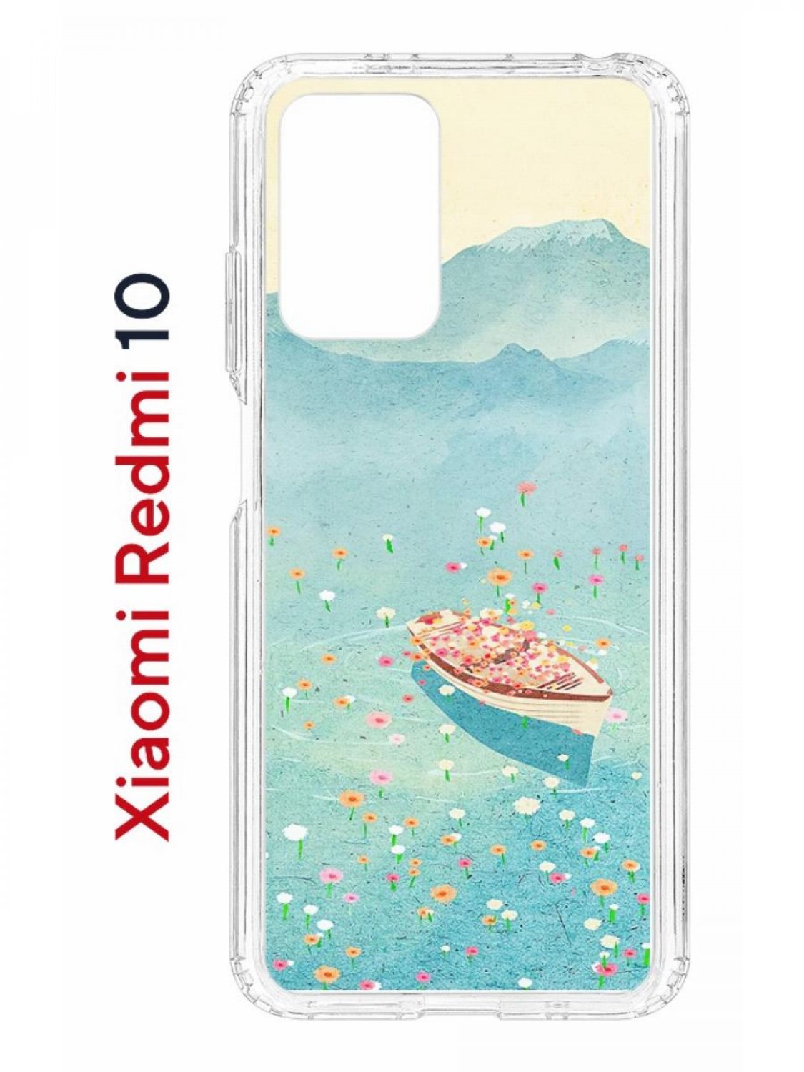 Чехол на Xiaomi Redmi 10/10 Prime Kruche Print озеро цветов,противоударный бампер