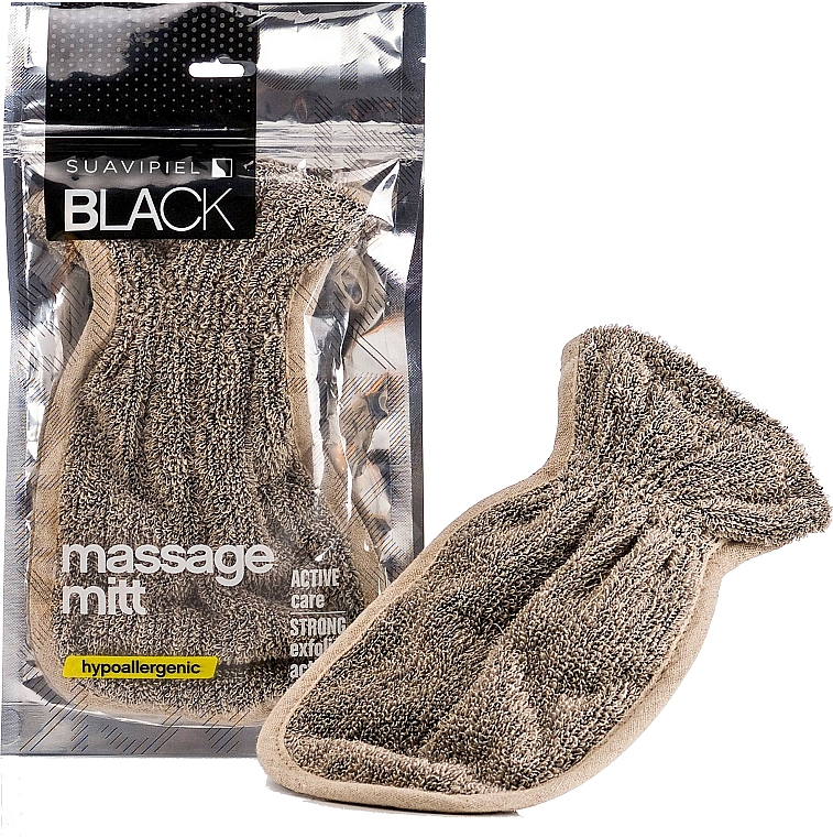 фото Мочалка-рукавица suavipiel black massage mitt