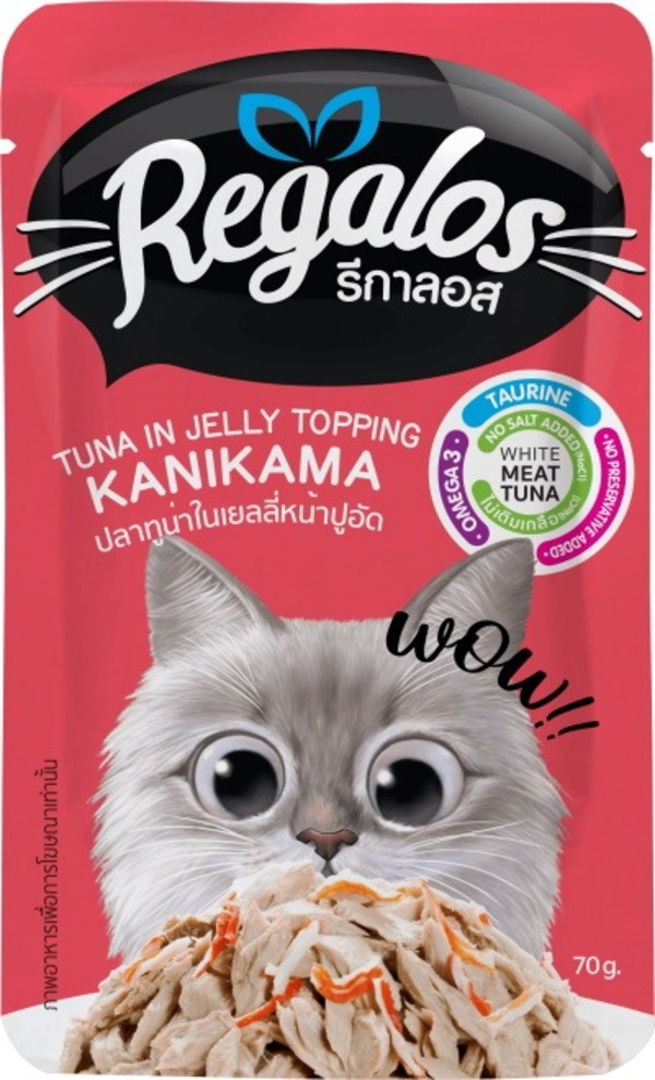 

REGALOS 70 гр пауч для кошек тунец с крабовыми палочками в желе 1х12 24 шт, REGALOS 70 гр пауч для кошек тунец с крабовыми палочками в желе 1х12 (24 шт)