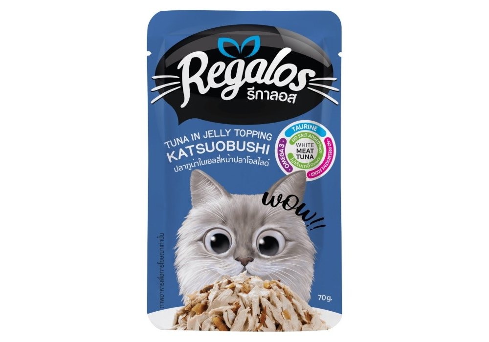 

REGALOS 70 гр пауч для кошек тунец с кацуобуси в желе 1х12 2 шт, REGALOS 70 гр пауч для кошек тунец с кацуобуси в желе 1х12 (2 шт)
