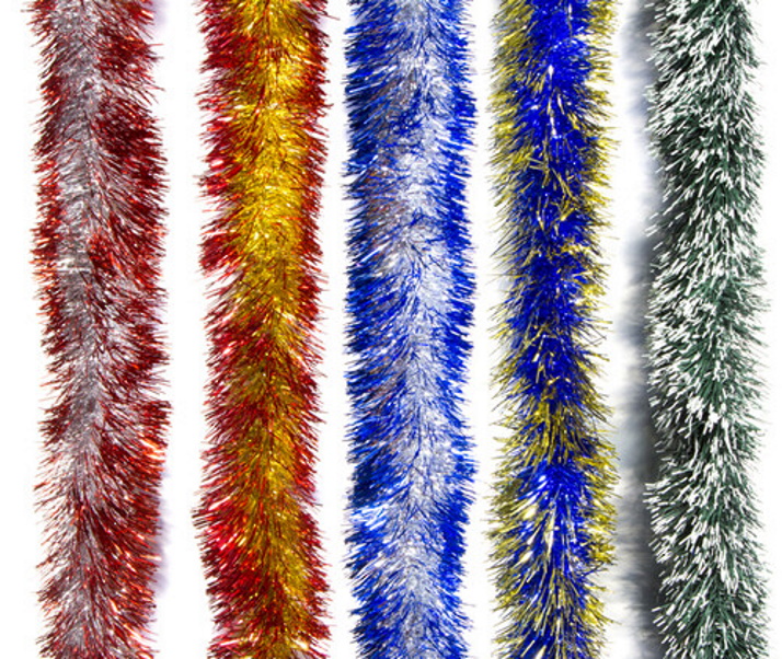 Мишура елочная Морозко Праздничная mix M1031-1034 200 см разноцветный