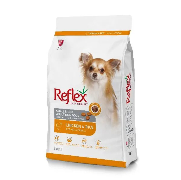 REFLEX Small Breed Adult Dog Food Chicken and Rice 3 кг сухой корм для собак мелких пород