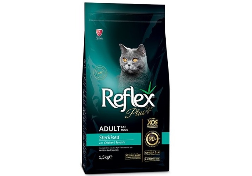 REFLEX PLUS Sterilised Adult Cat Food Chicken 1,5 кг сухой корм для стерилизованных кошек