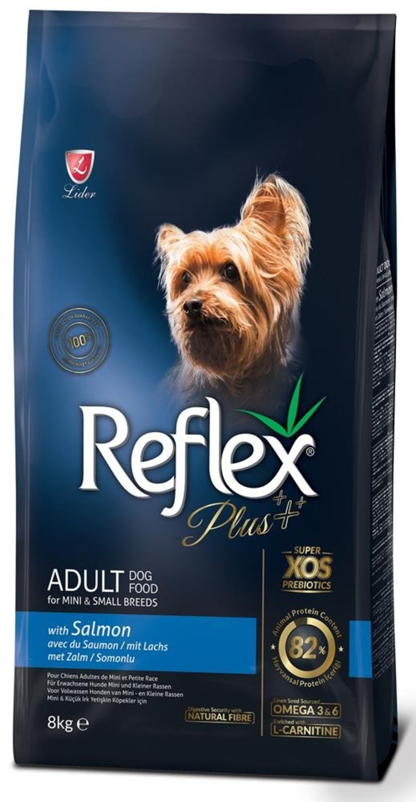 REFLEX PLUS Mini Small Breed Adult Dog Food Salmon 8 кг сухой корм для собак мелких пород