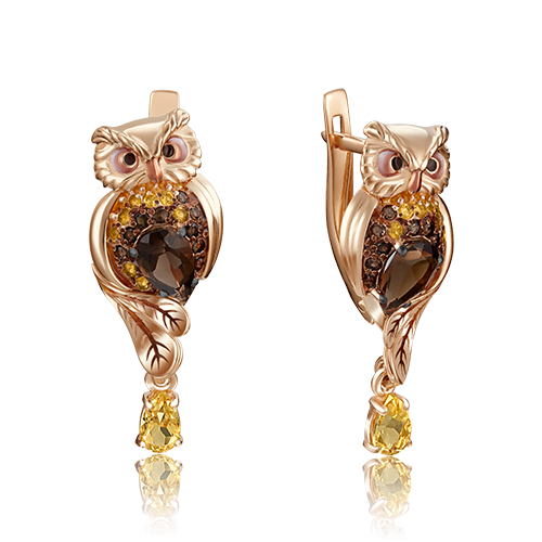 

Серьги из красного золота с раухтопазом PLATINA jewelry 02-4128-00-226-1110-57_0, 02-4128-00-226-1110-57_0