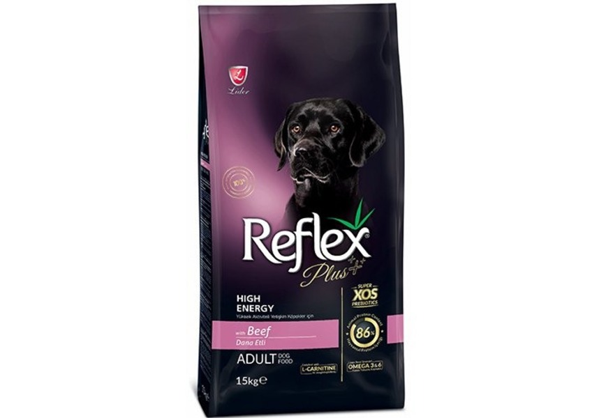 REFLEX PLUS Adult Dog Food Beef High Energy 15 кг сухой корм для собак с высокой активност