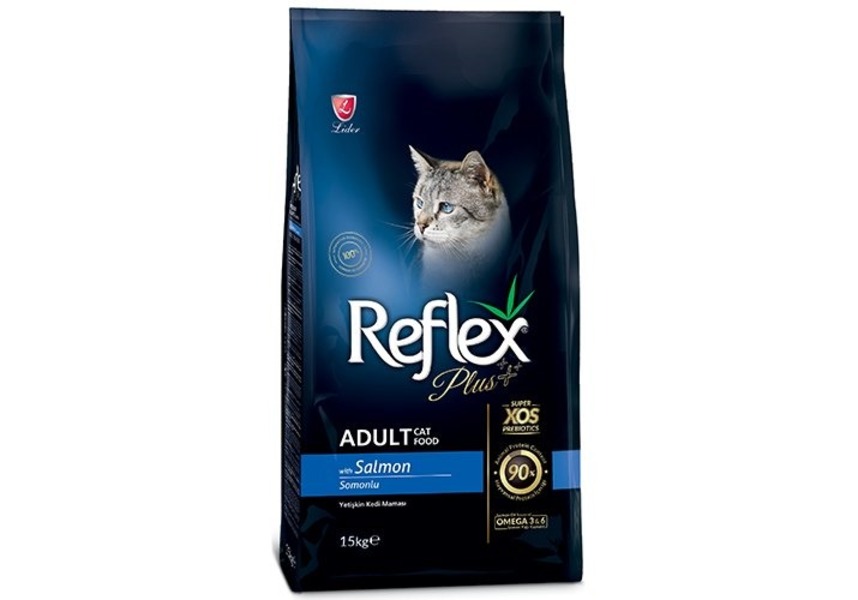 REFLEX PLUS Adult Cat Food Salmon 15 кг сухой корм для кошек с лососем