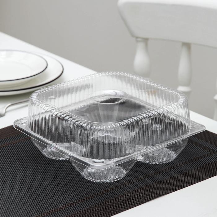 

Контейнер одноразовый с неразъёмной крышкой ИП-2, для кондитерских изделий, 150 мл, 18,6x8, Прозрачный