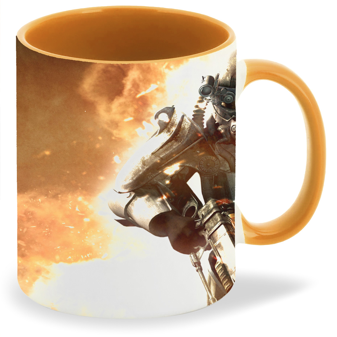 фото Кружка coolpodarok fallout 3 защитный костюм огонь на фоне