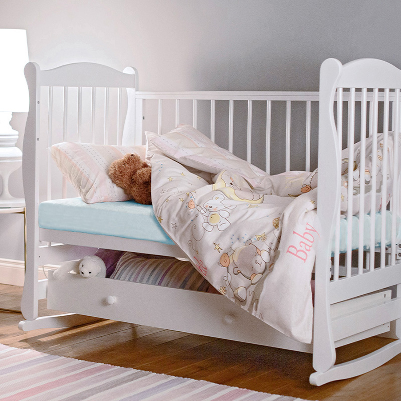 

Простыня на резинке детская 60x120x20 Ecotex Трикотажная, 100% хлопок, голубой, Трикотажная ПРТ