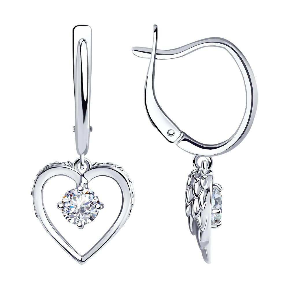 

Серьги подвески из серебра SOKOLOV 94024439, фианит, 94024439