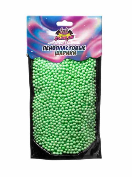 Наполнение для слайма Пенопластовые шарики 4 мм Зеленый, пастель Slimer