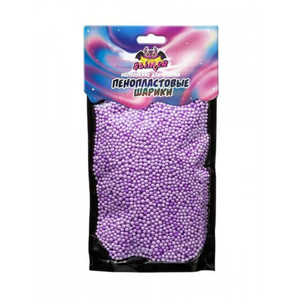 Наполнение для слайма Пенопластовые шарики 2 мм Фиолетовый, пастель Slimer медбол 5 кг star fit gb 703 фиолетовый пастель