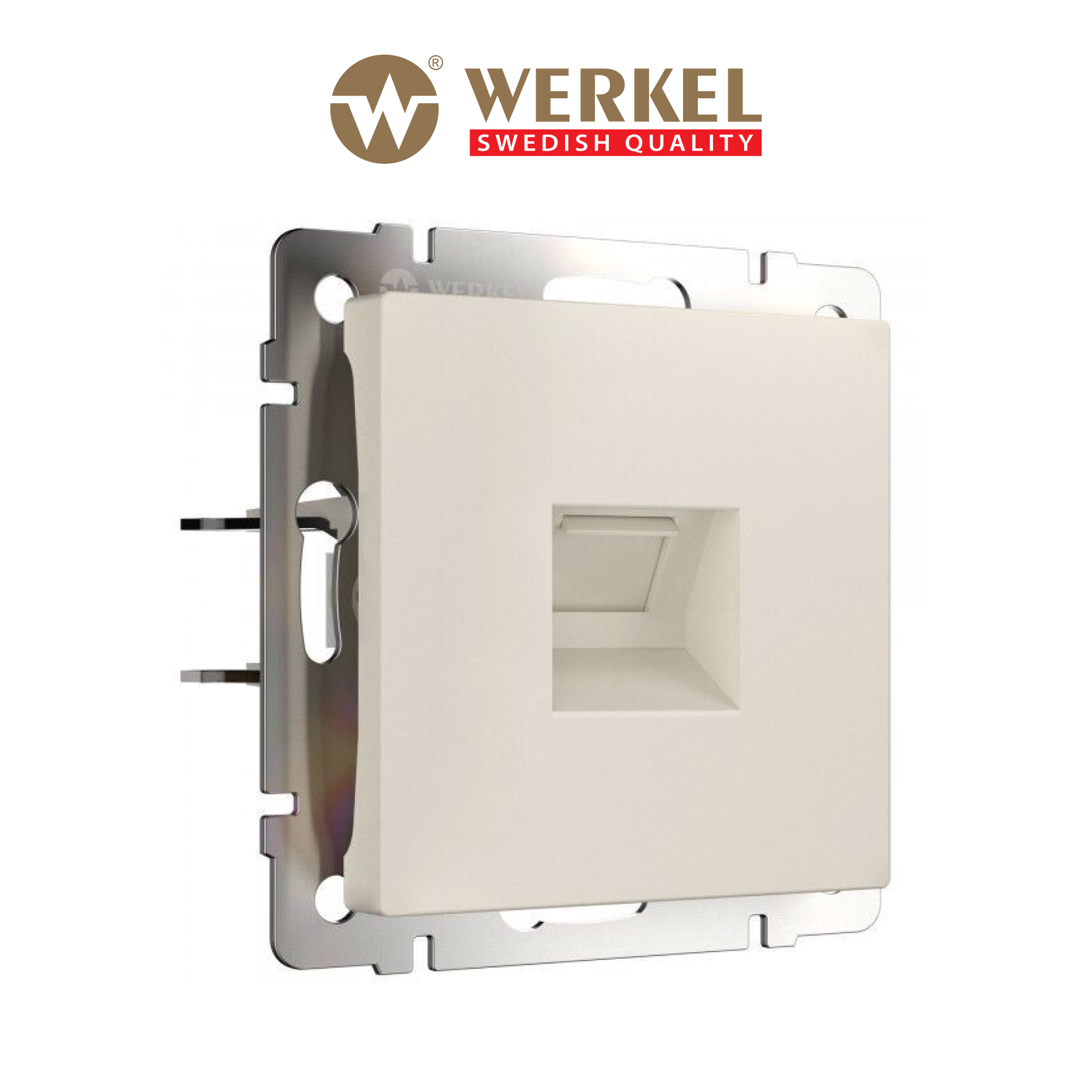 фото Встраиваемая розетка ethernet rj-45 werkel w1181062 айвори матовый