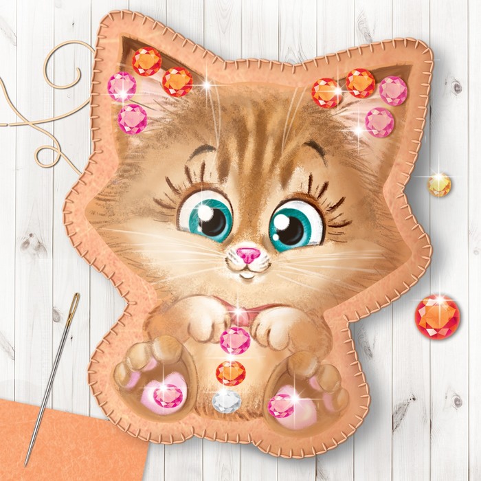 

Игрушка из фетра с термонаклейкой, набор для создания Котенок
