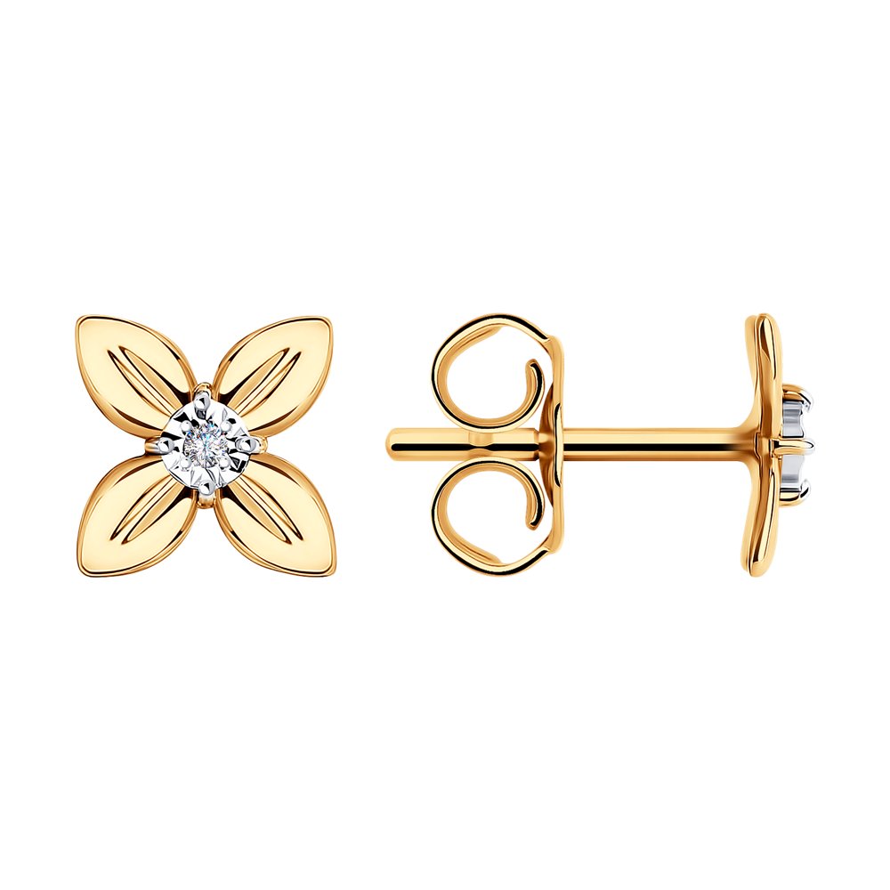 

Серьги из красного/белого золота с бриллиантом SOKOLOV 1021724, 1021724