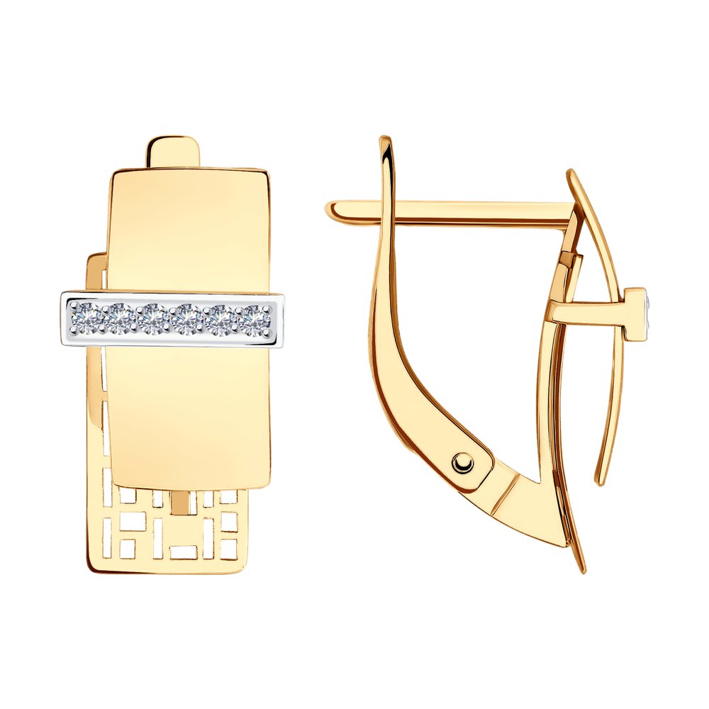 

Серьги из красного золота с фианитом SOKOLOV 029360, 029360
