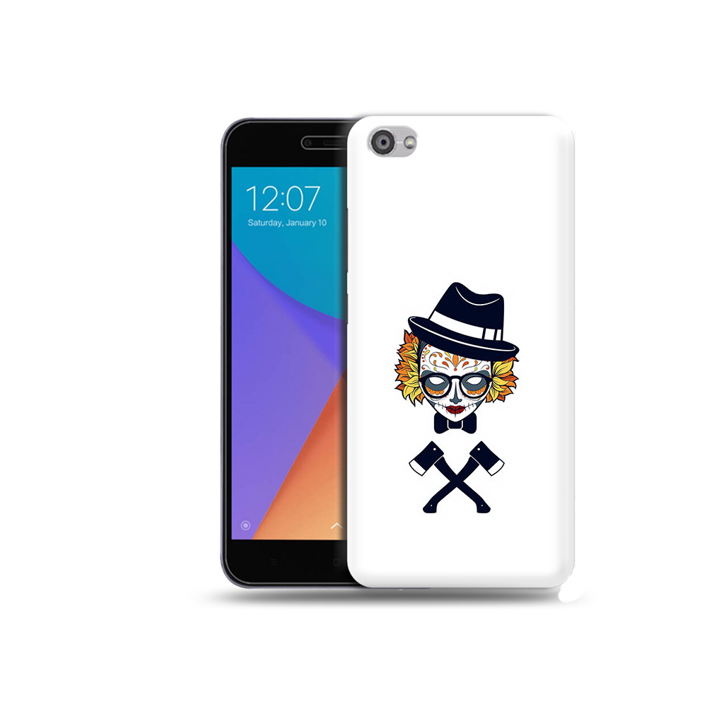Чехол MyPads Tocco для Xiaomi Redmi Note 5A девушка в маске с топорами рисунок