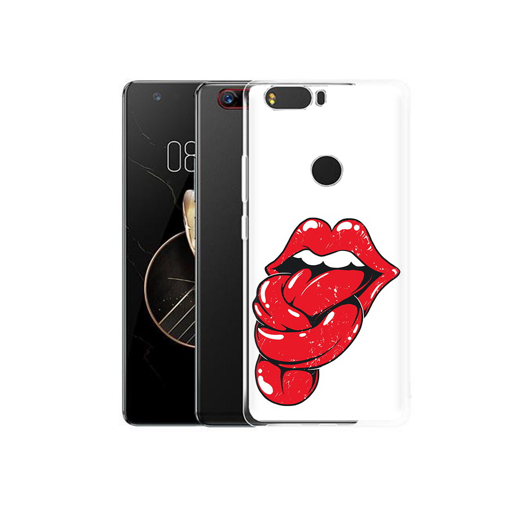 

Чехол MyPads Tocco для ZTE Nubia Z17 яркие губы с языком (PT75244.452.705), Прозрачный, Tocco