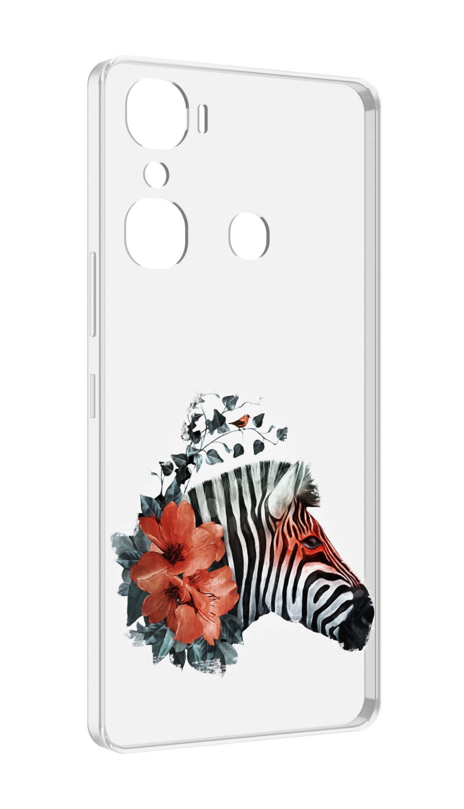 

Чехол MyPads Зебра с цветами для Infinix Hot 12 Pro, Прозрачный, Tocco