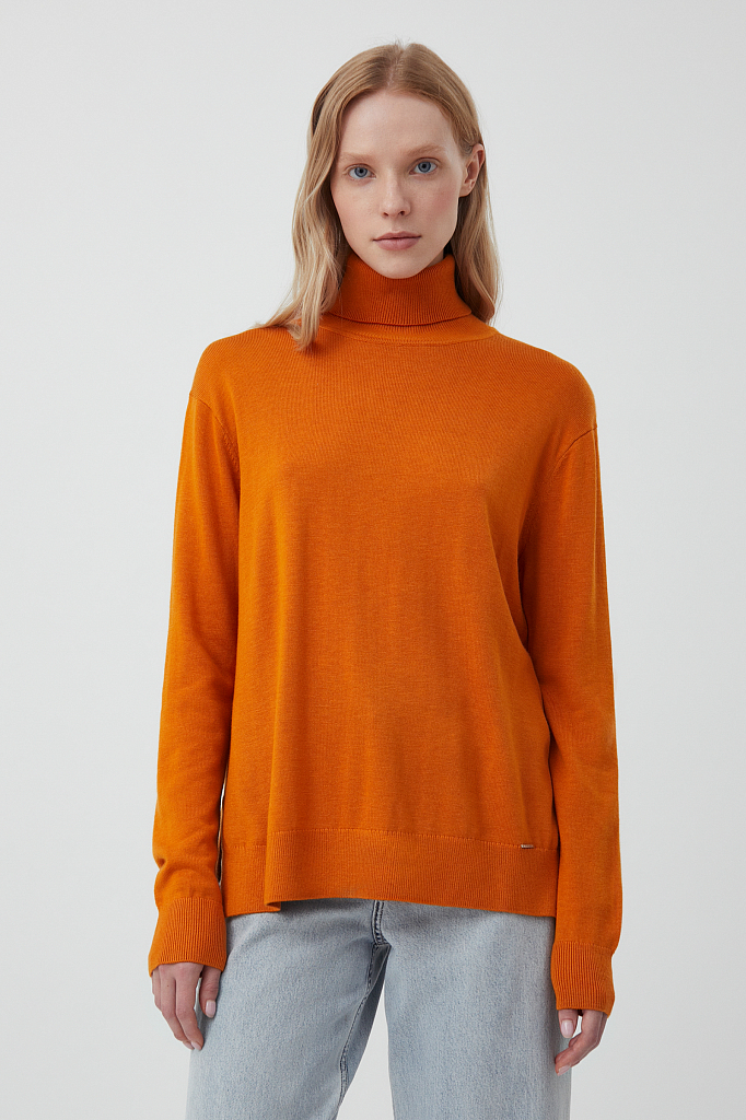 

Джемпер женский Finn Flare BAS-10111 оранжевый 2XL, BAS-10111