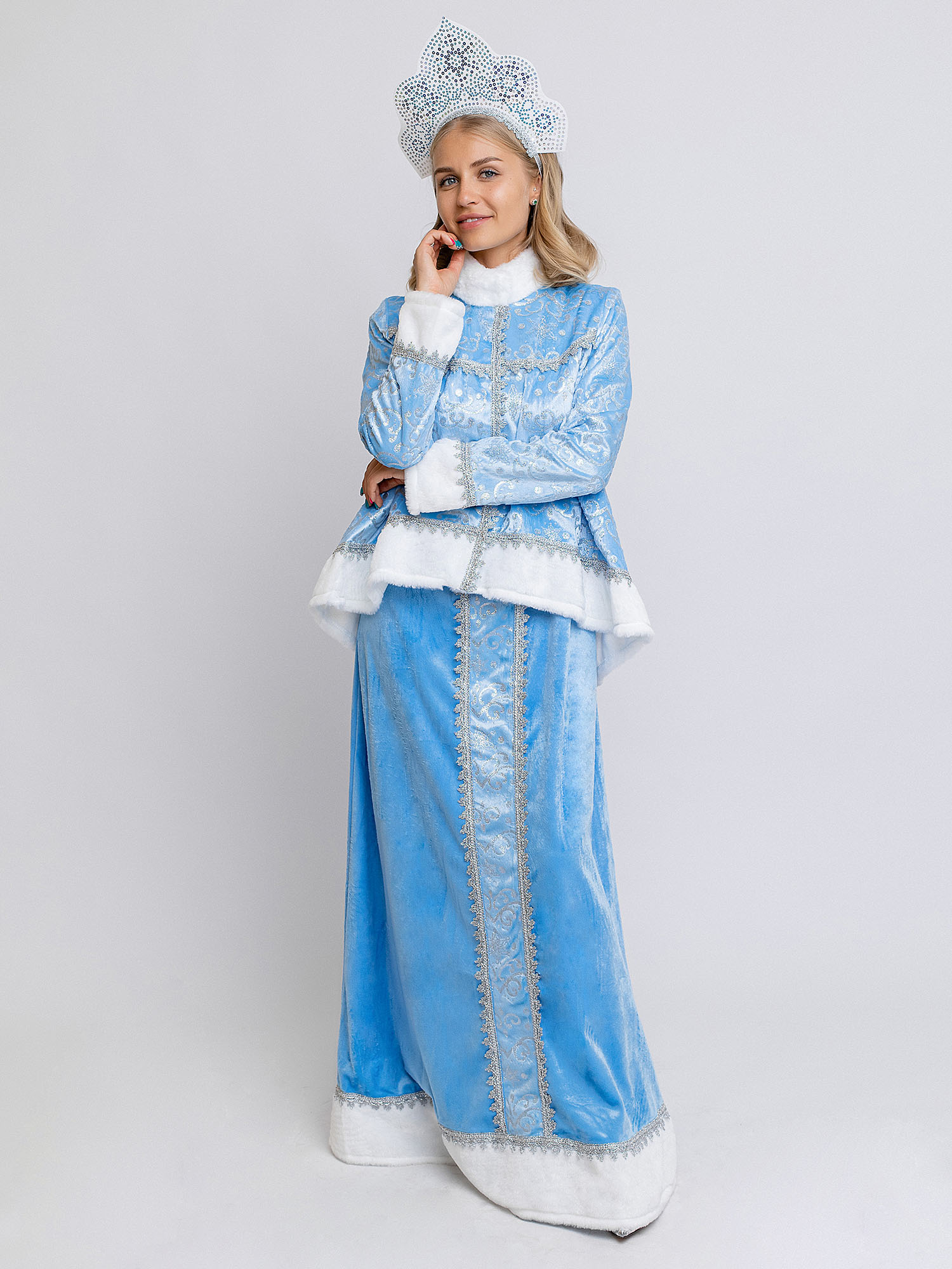 

Костюм карнавальный женский Снегурочка Batik pu3001 голубой 44 RU, pu3001