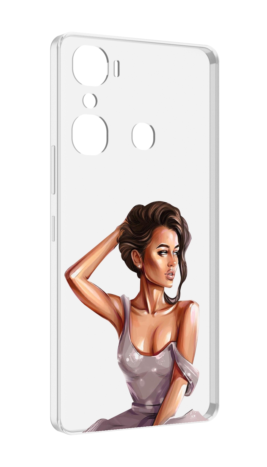

Чехол MyPads Девушка-с-прической женский для Infinix Hot 12 Pro, Прозрачный, Tocco