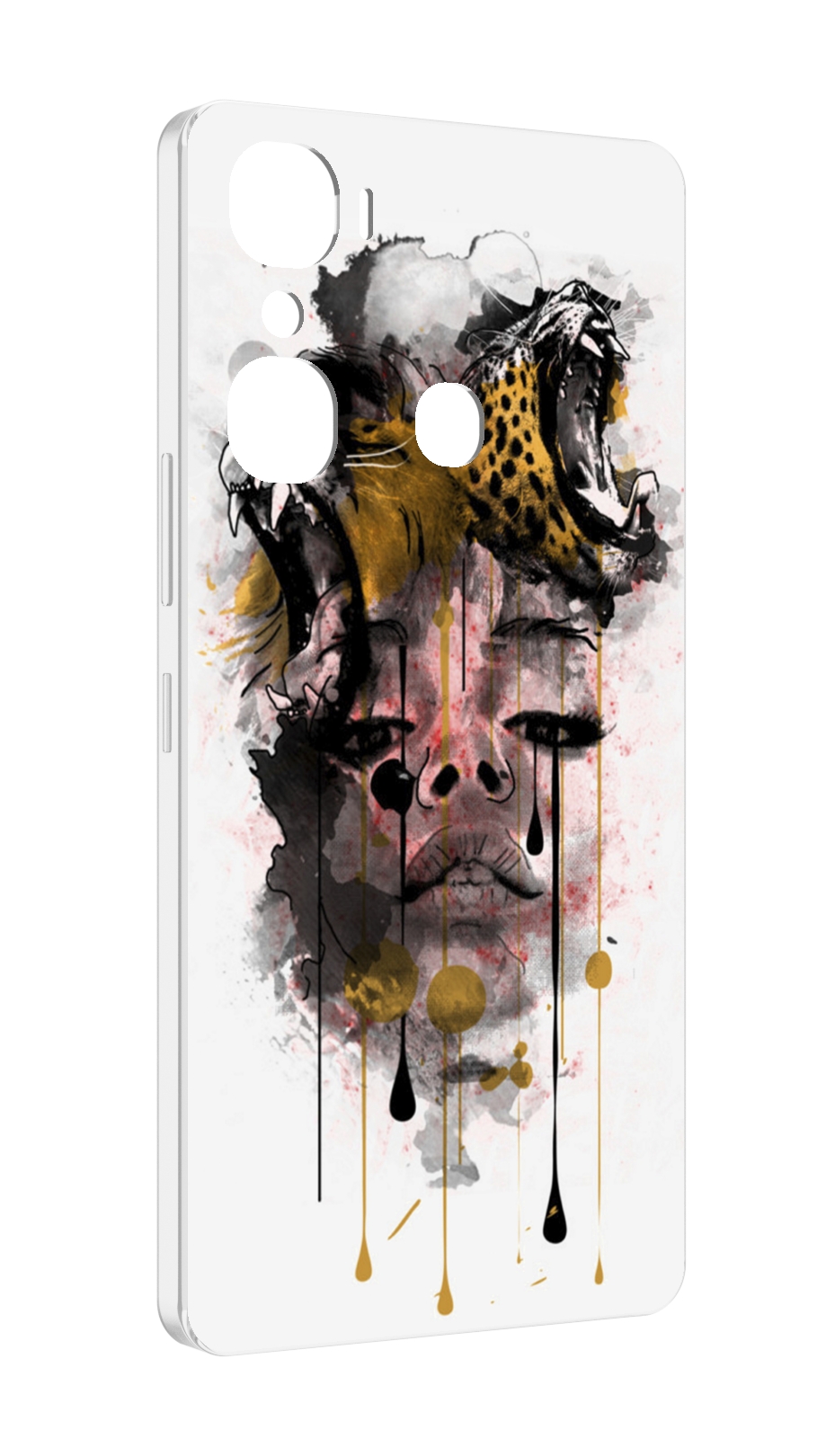 

Чехол MyPads Девушка гепард женский для Infinix Hot 12 Pro, Прозрачный, Tocco