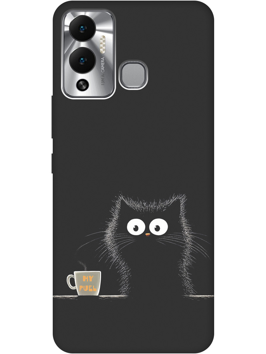 

Силиконовый чехол на Infinix Hot 12 Play NFC с принтом "Котик и кофе" матовый черный, Черный;белый;коричневый, 743694412