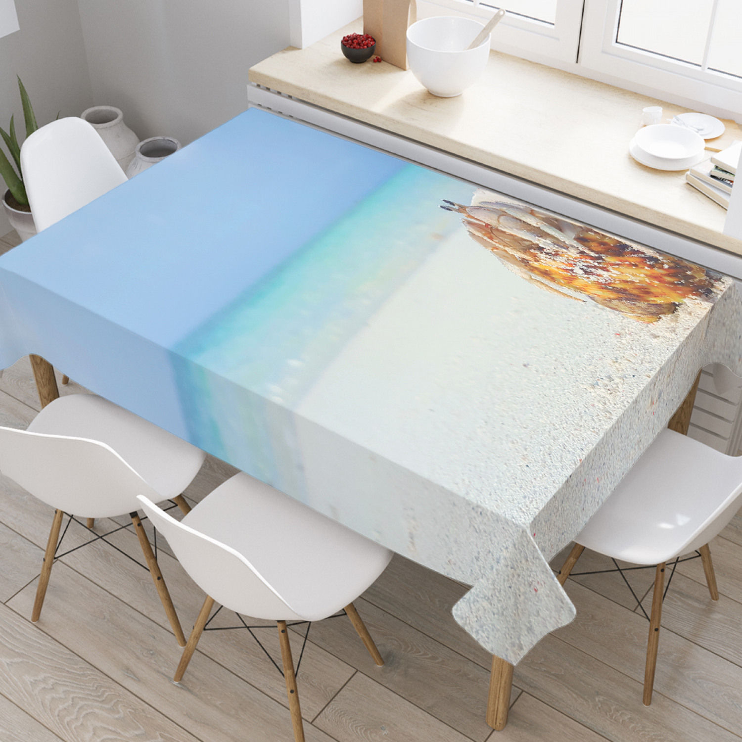 

Скатерть прямоугольная JoyArty "Рак-отшельник на побережье" из оксфорда, 180x145см, Голубой, Рак-отшельник на побережье