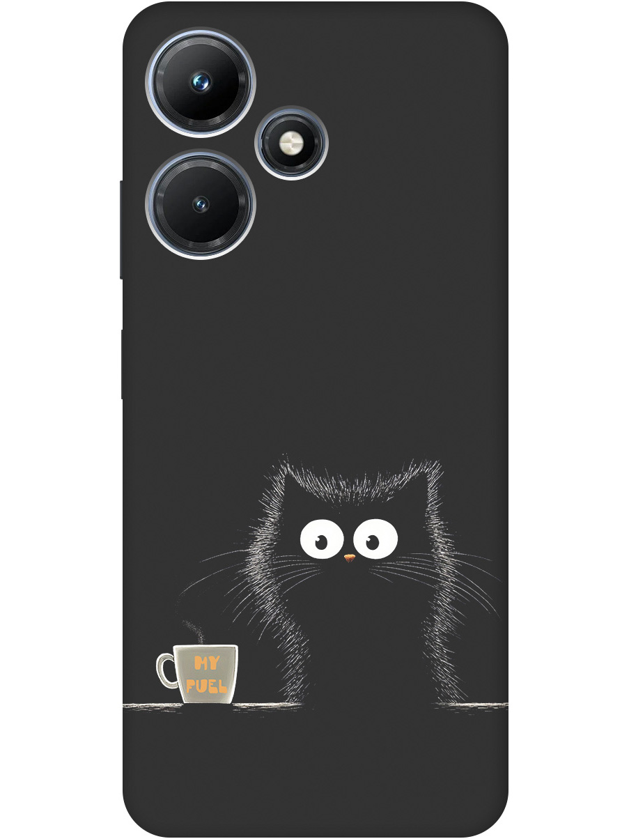 

Силиконовый чехол на Infinix Hot 30i с принтом "Котик и кофе" матовый черный, Черный;белый;коричневый, 769389312