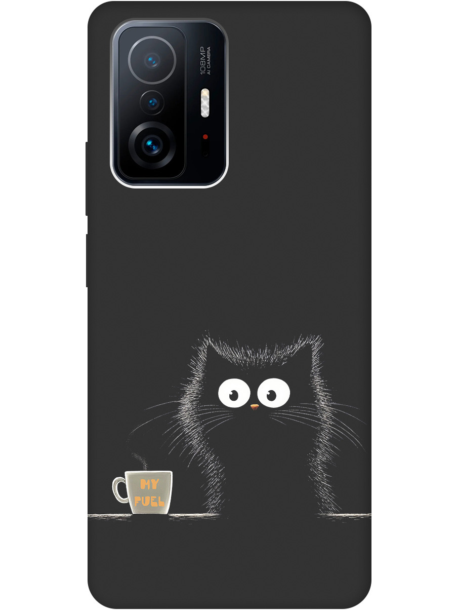 

Силиконовый чехол на Xiaomi 11T / 11T Pro с принтом "Котик и кофе" матовый черный, Черный;белый;коричневый, 732395212
