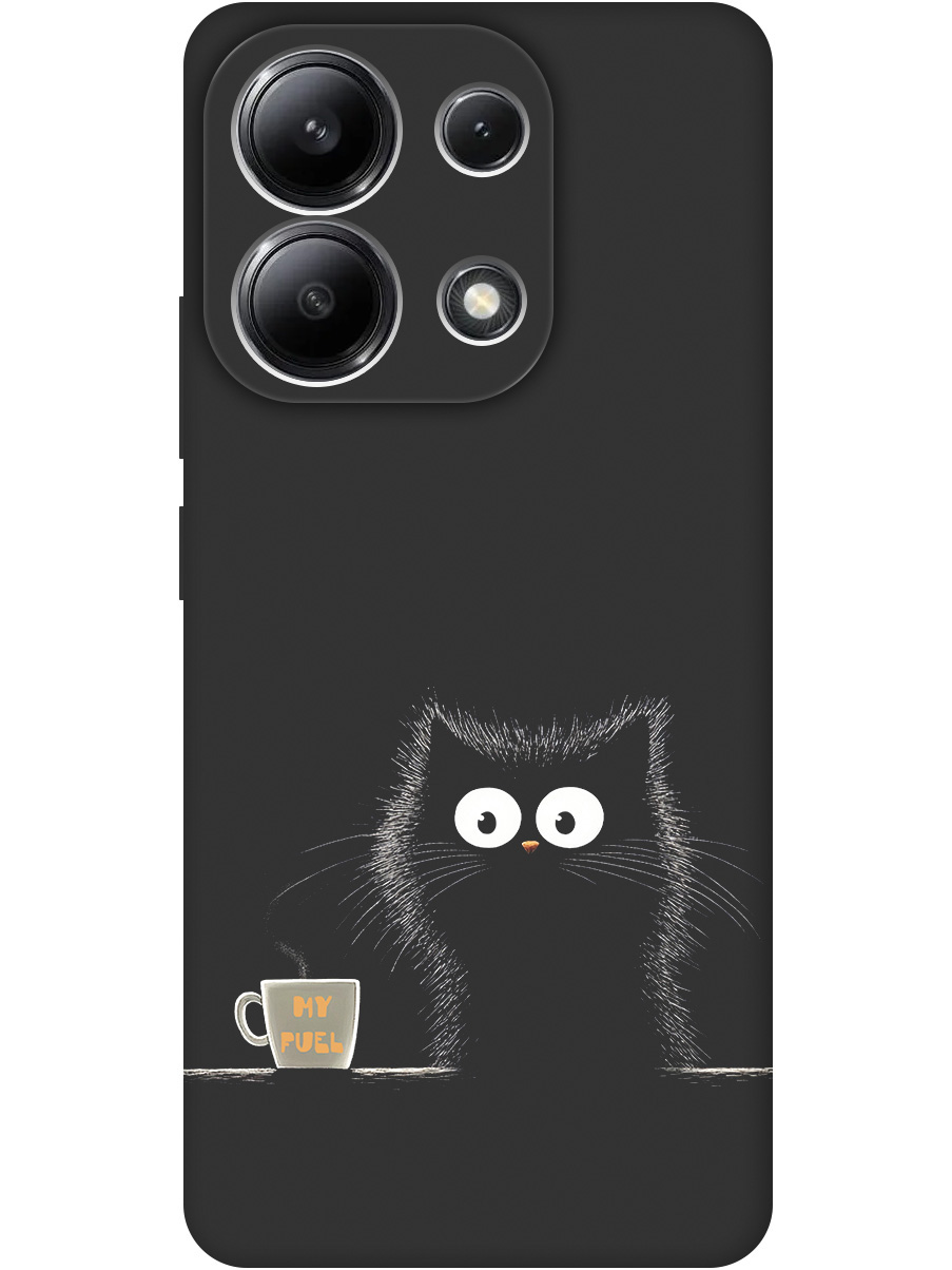 

Силиконовый чехол на Xiaomi Redmi Note 13 4G с принтом "Котик и кофе" матовый черный, Черный;белый;коричневый, 782622812