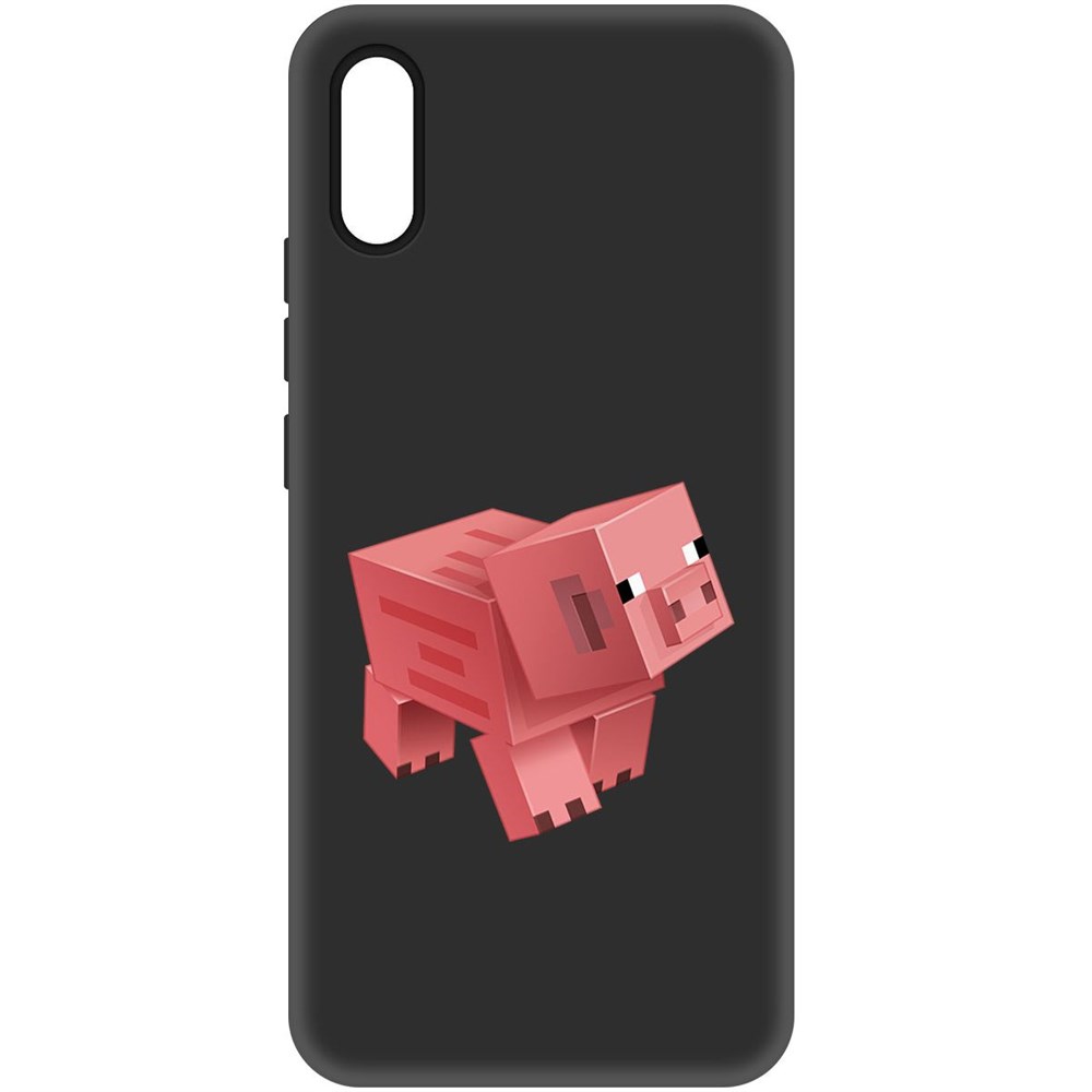 

Чехол-накладка Soft Case Minecraft-Свинка для Xiaomi Redmi 9A, Черный