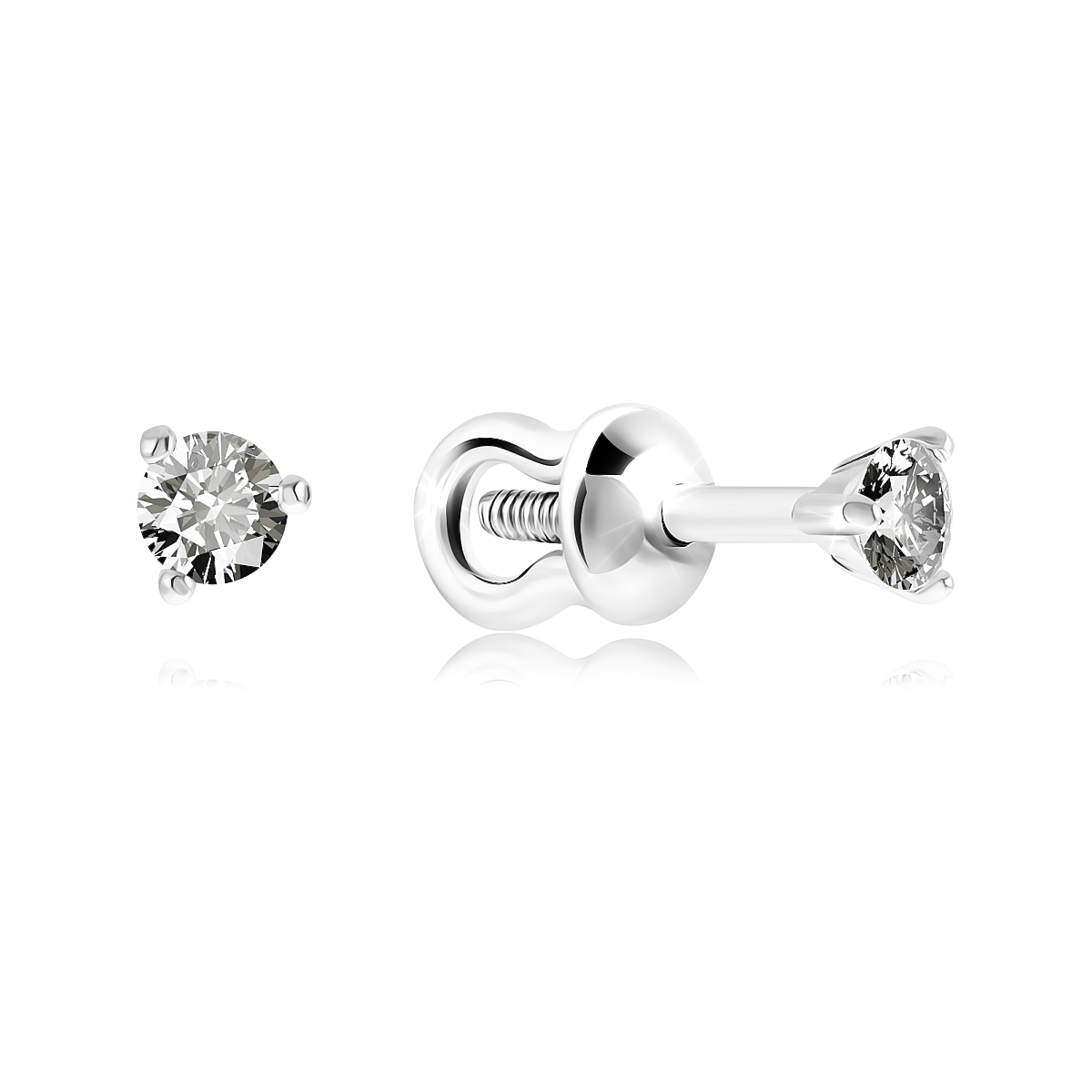 

Серьги пусеты из серебра VALTERA 116953, циркон, 116953