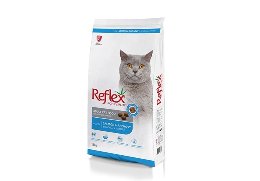 REFLEX Adult Cat Food Salmon and Anchovy 15 кг сухой корм для кошек с лососем и анчоусами