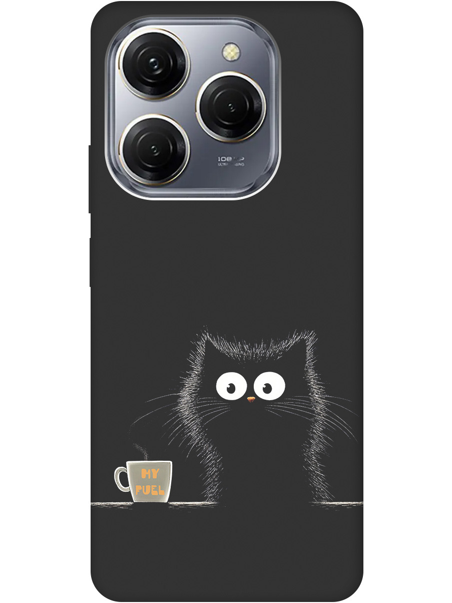 

Силиконовый чехол на Tecno Spark 20 Pro с принтом "Котик и кофе" матовый черный, Черный;белый;коричневый, 779829012