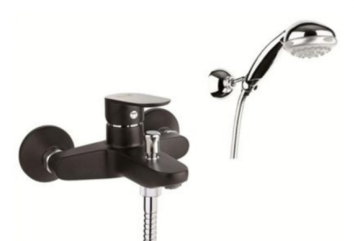 фото Смеситель для ванны с душем fiore kevon chic 81bx8150 black/chrome