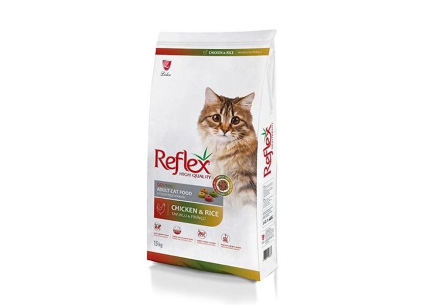 REFLEX Adult Cat Food Gourmet MultiColor Chicken and Rice 15 кг сухой корм для кошек с кур