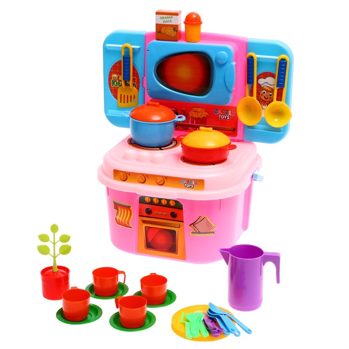 

Кухня Little Kitchen, набор 37 предметов, цвет розовый