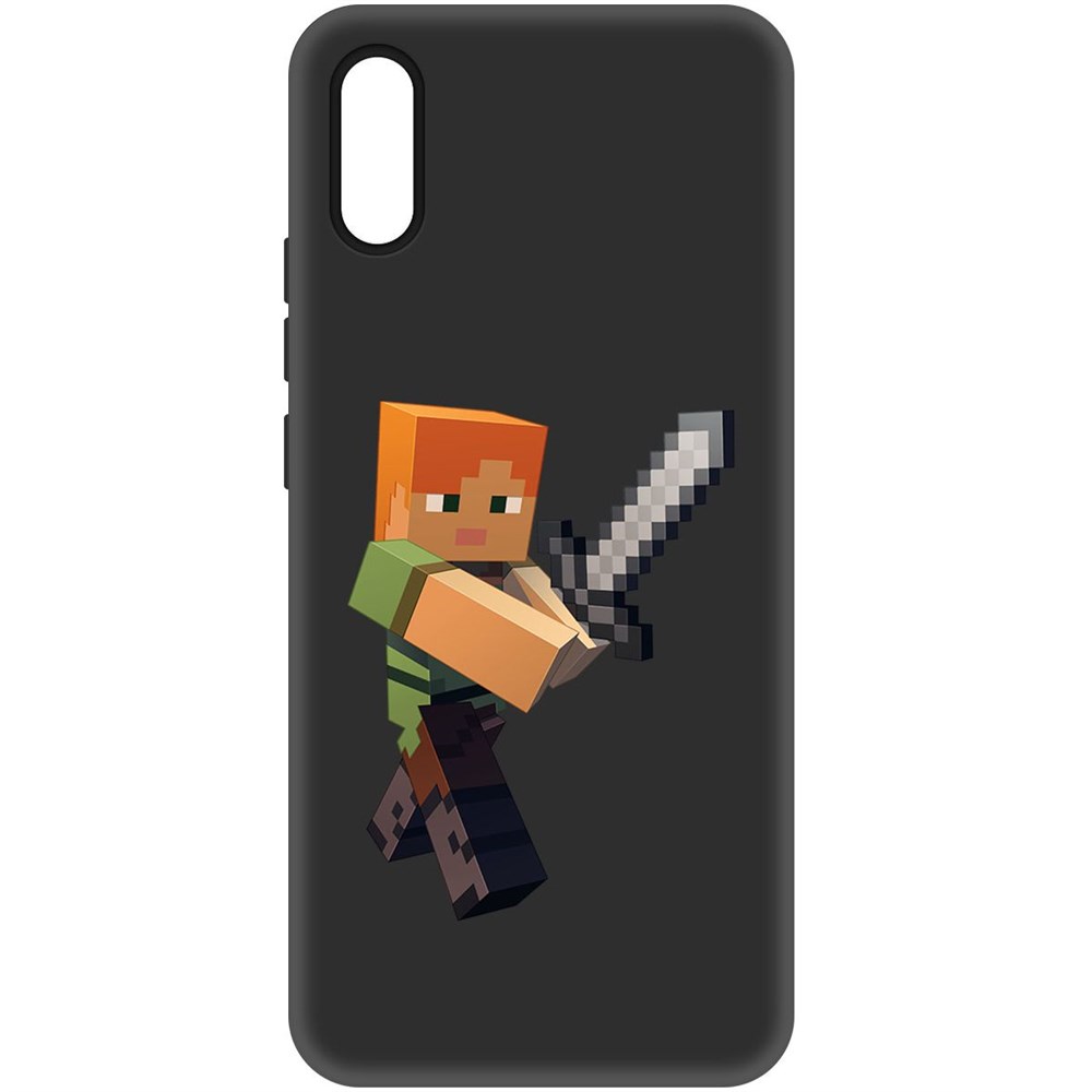 

Чехол-накладка Soft Case Minecraft-Алекс для Xiaomi Redmi 9A, Черный