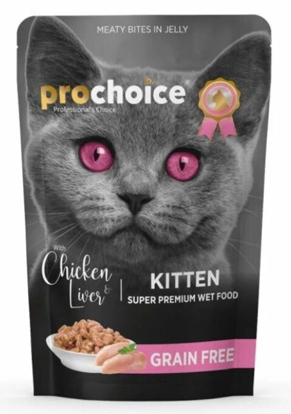 

PROCHOICE 85 гр пауч для котят с курицей и печенью кусочки в желе 1х24 24 шт, PROCHOICE 85 гр пауч для котят с курицей и печенью кусочки в желе 1х24 (24 шт)