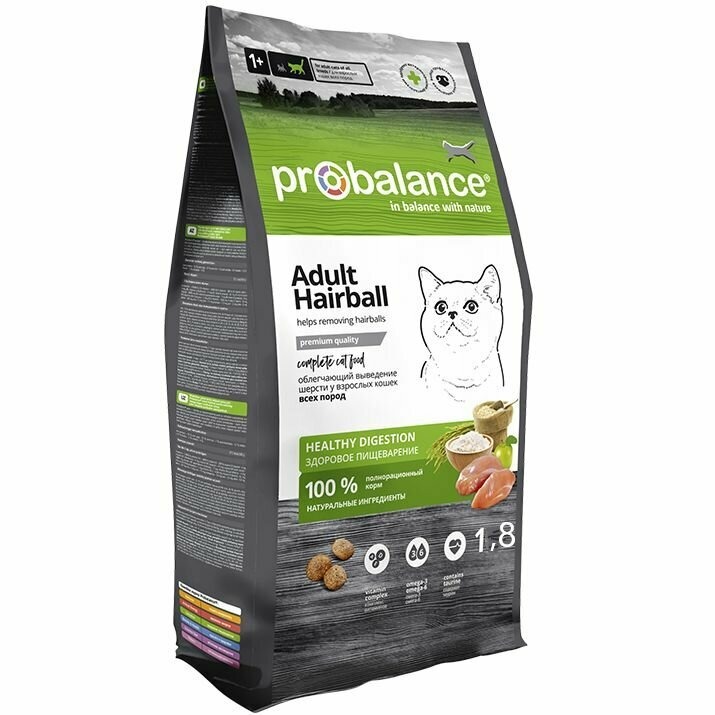 Probalance дкошек Adult Hairball мешок 1,8 кг НОВИНКА