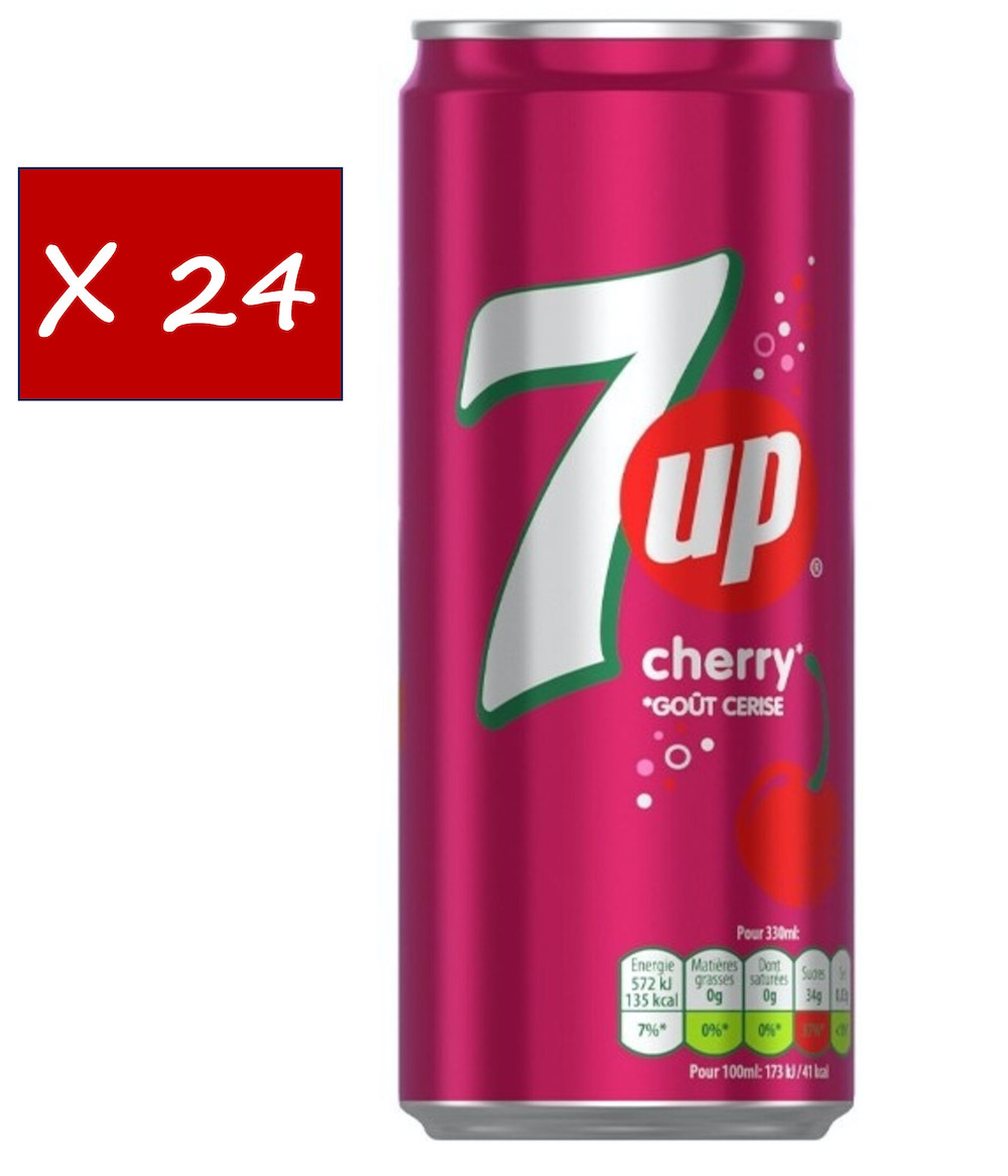 Напиток газированный 7 UP (Севен Ап) Вишня 0,33 л х 24 банки (Франция)