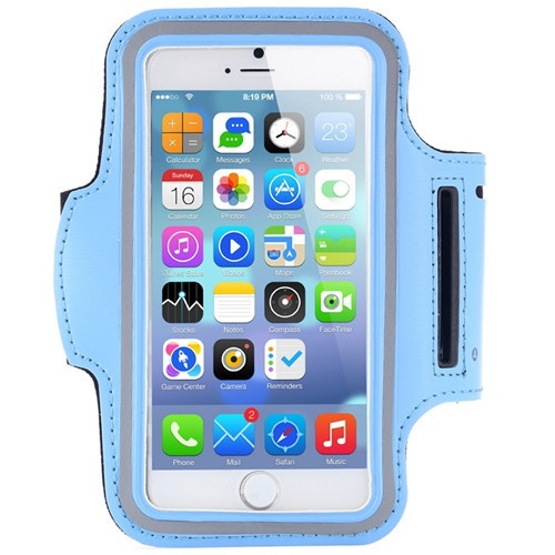 фото Спортивный чехол для телефона на руку большой innozone armband - голубой