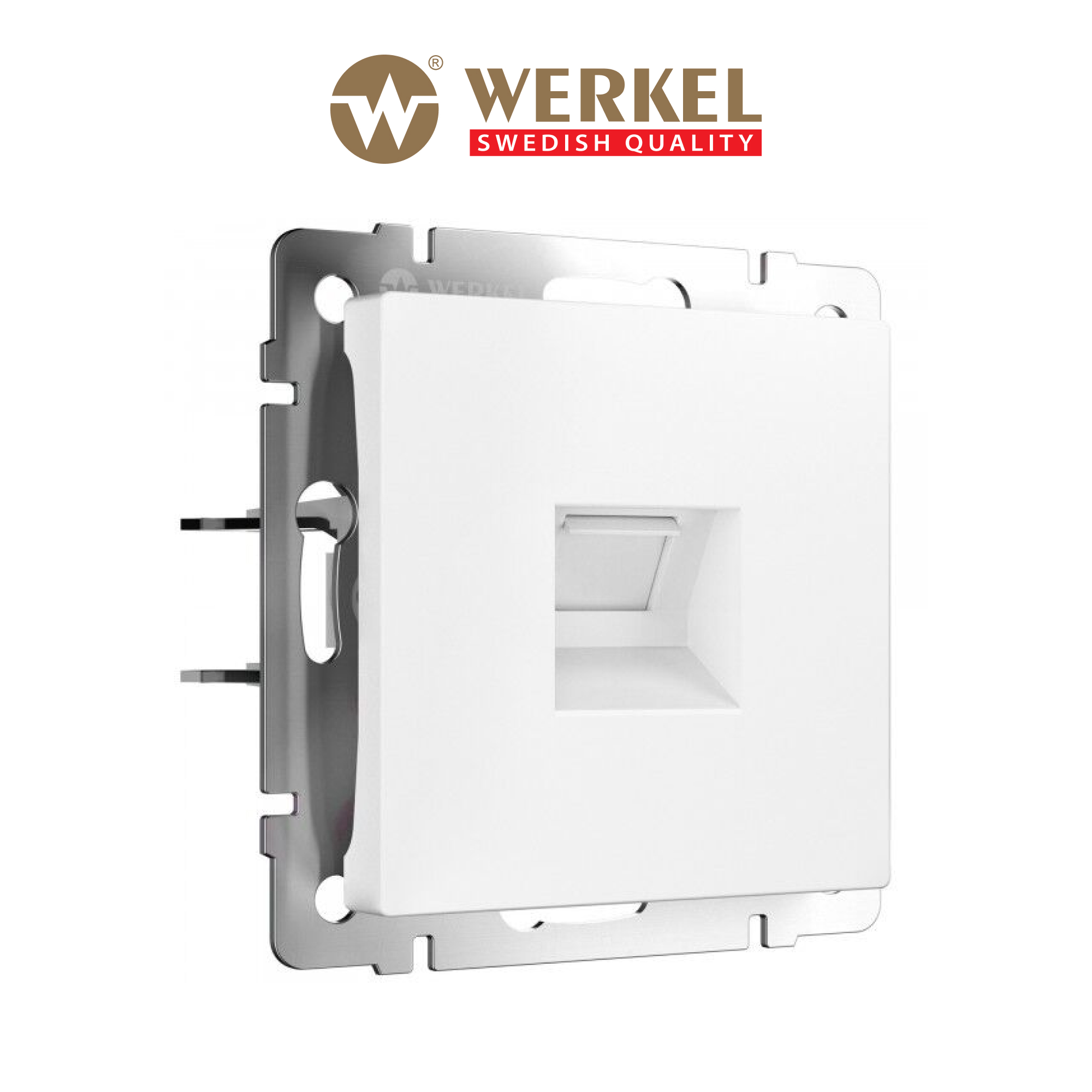 Встраиваемая розетка Ethernet RJ-45 Werkel W1181061 белый матовый