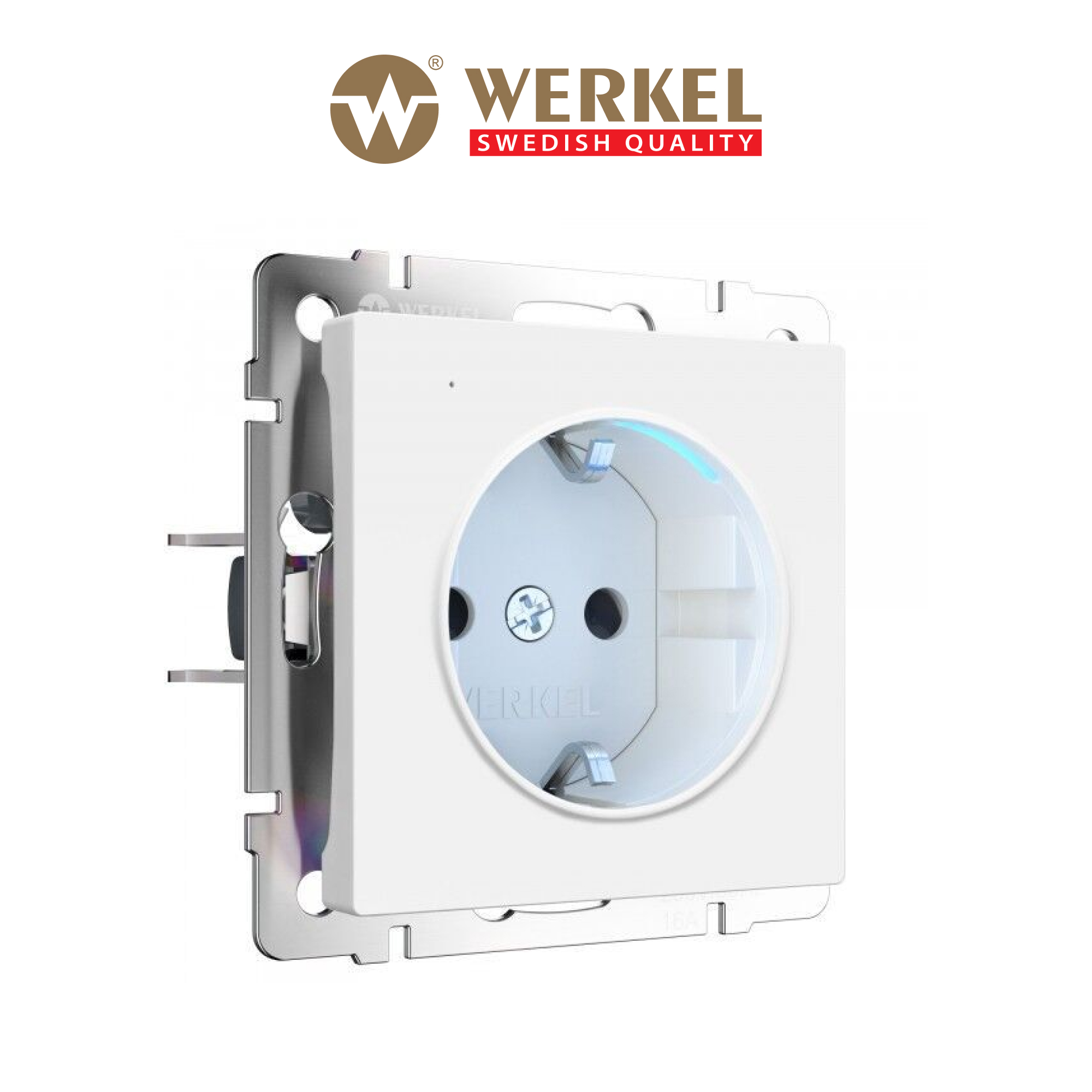 

Встраиваемая розетка Werkel W1171461 белый матовый с подсветкой и с датчиком освещенности, Розетка с подсветкой